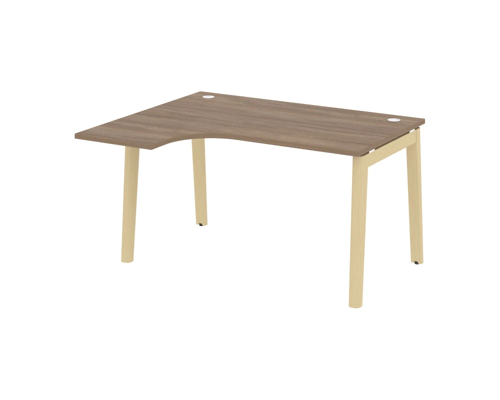 Стол эргономичный левый, опоры - массив дерева 138x118x75 Оникс Вуд / Onix Wood
