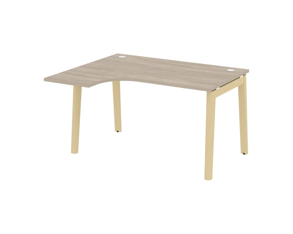 Стол эргономичный левый, опоры - массив дерева 138x118x75 Оникс Вуд / Onix Wood