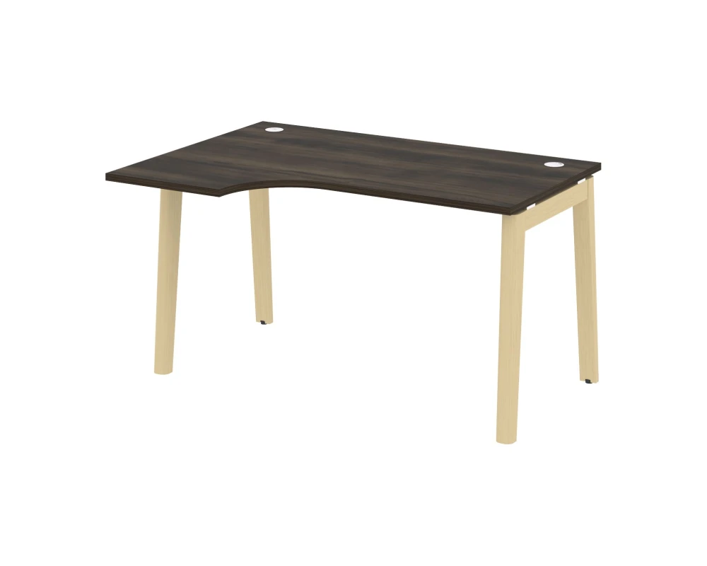 Стол эргономичный левый, опоры - массив дерева 138x98x75 Оникс Вуд / Onix Wood