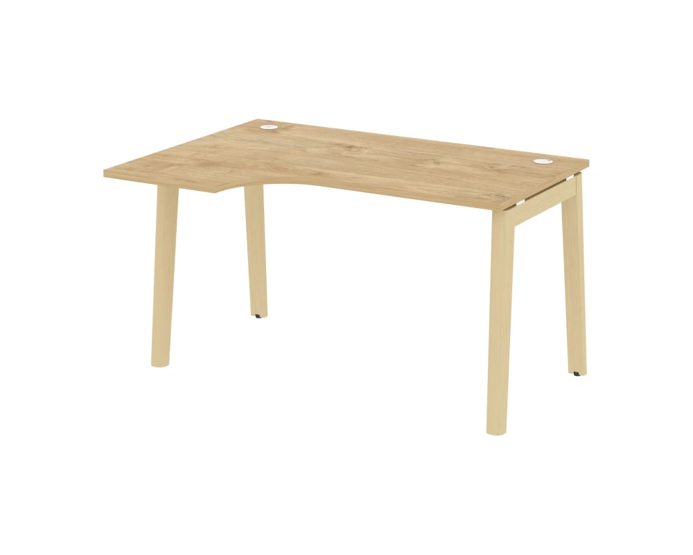 Стол эргономичный левый, опоры - массив дерева 138x98x75 Оникс Вуд / Onix Wood