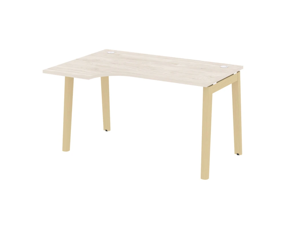 Стол эргономичный левый, опоры - массив дерева 138x98x75 Оникс Вуд / Onix Wood