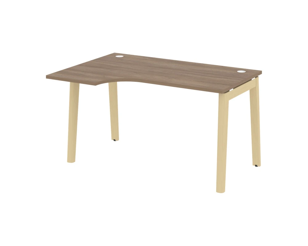 Стол эргономичный левый, опоры - массив дерева 138x98x75 Оникс Вуд / Onix Wood