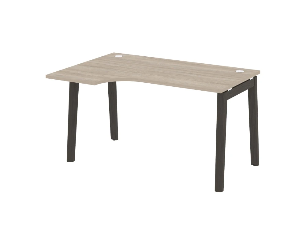 Стол эргономичный левый, опоры - массив дерева 138x98x75 Оникс Вуд / Onix Wood
