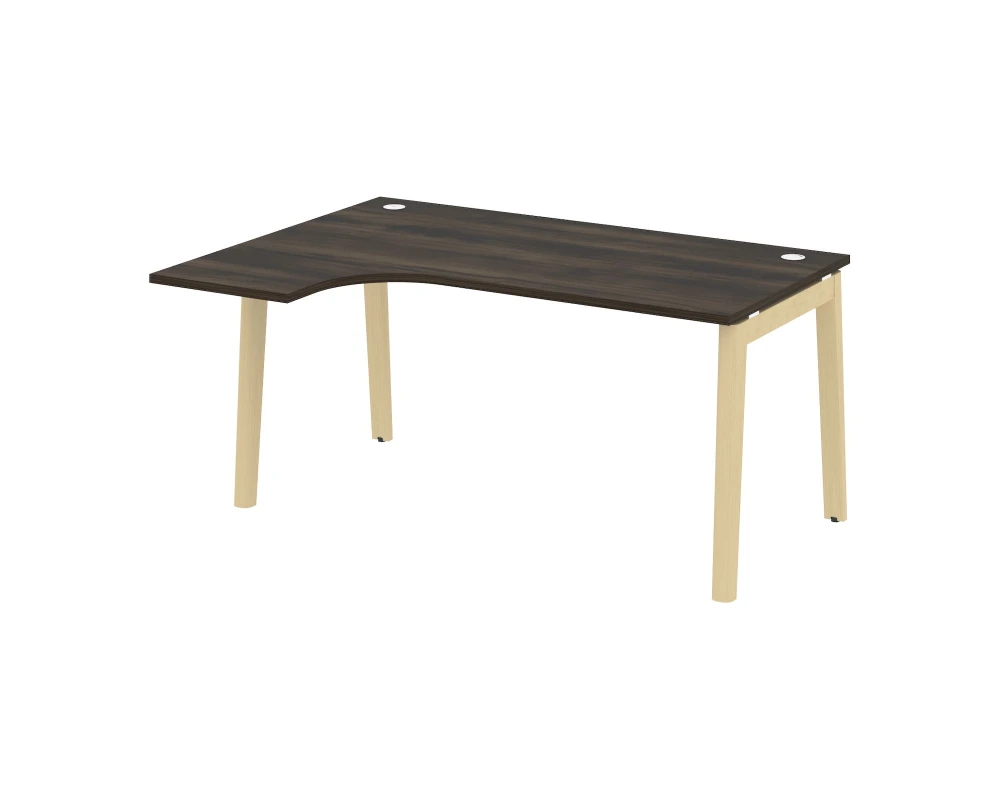 Стол эргономичный левый, опоры - массив дерева 158x118x75 Оникс Вуд / Onix Wood