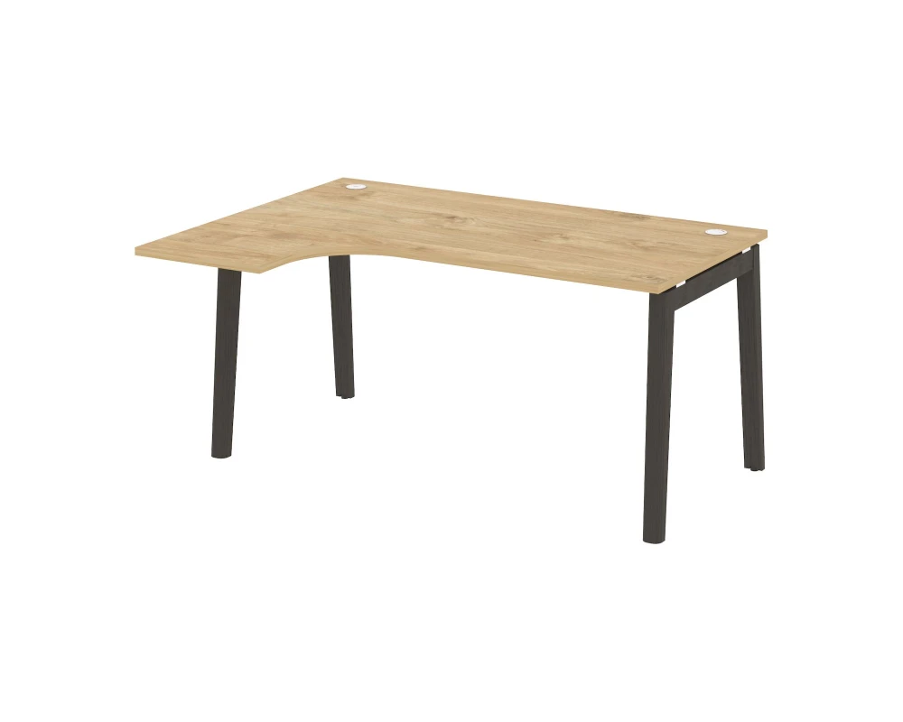 Стол эргономичный левый, опоры - массив дерева 158x118x75 Оникс Вуд / Onix Wood