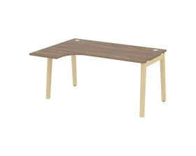 Стол эргономичный левый, опоры - массив дерева 158x118x75 Оникс Вуд / Onix Wood images