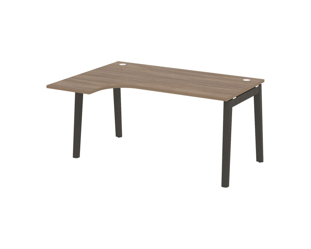 Стол эргономичный левый, опоры - массив дерева 158x118x75 Оникс Вуд / Onix Wood
