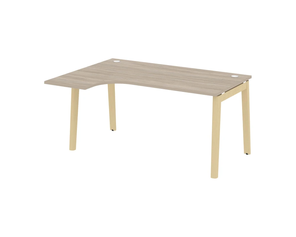 Стол эргономичный левый, опоры - массив дерева 158x118x75 Оникс Вуд / Onix Wood