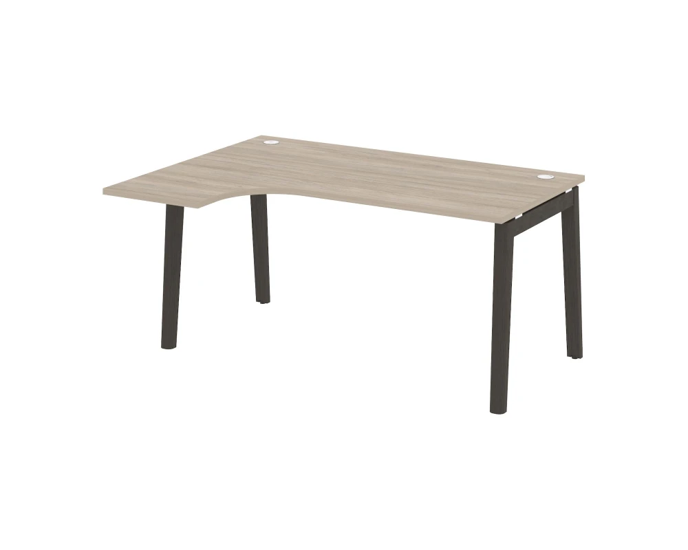 Стол эргономичный левый, опоры - массив дерева 158x118x75 Оникс Вуд / Onix Wood