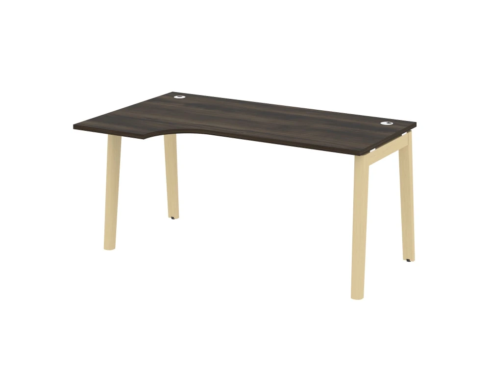 Стол эргономичный левый, опоры - массив дерева 158x98x75 Оникс Вуд / Onix Wood