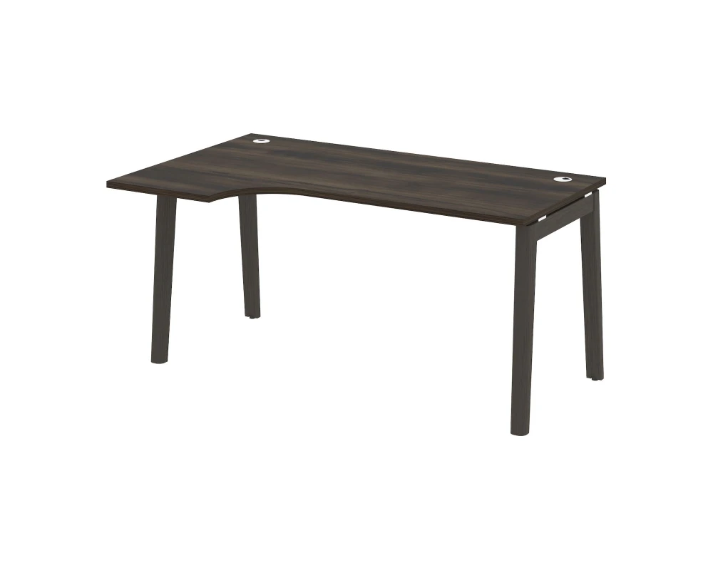 Стол эргономичный левый, опоры - массив дерева 158x98x75 Оникс Вуд / Onix Wood