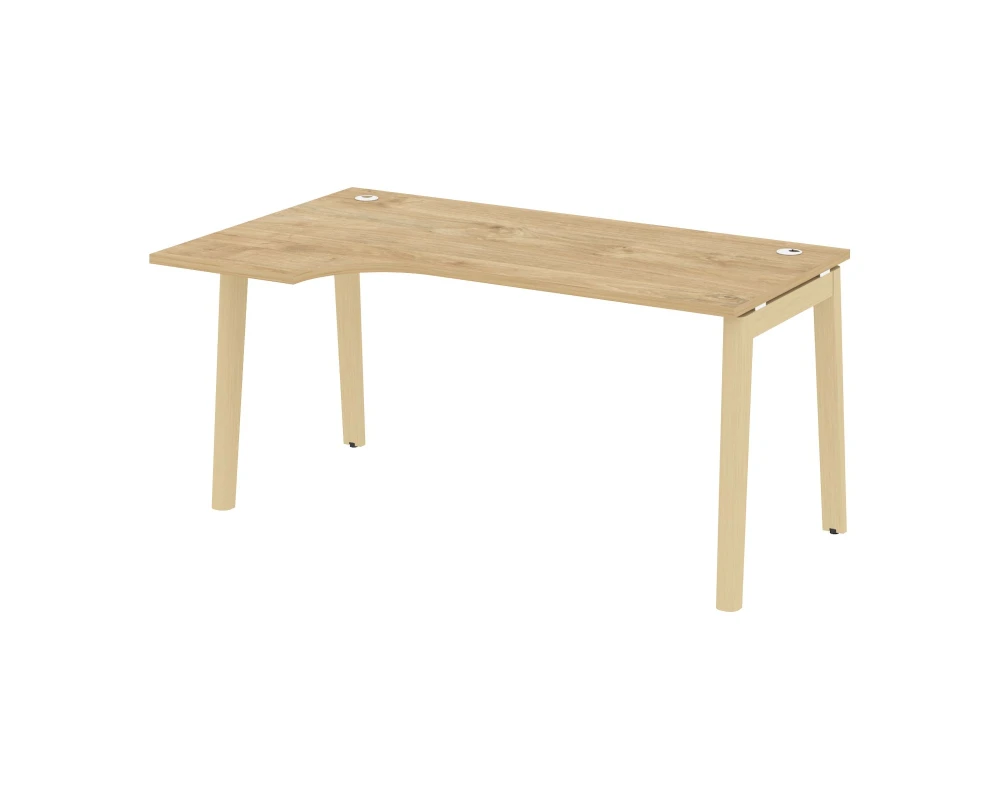 Стол эргономичный левый, опоры - массив дерева 158x98x75 Оникс Вуд / Onix Wood