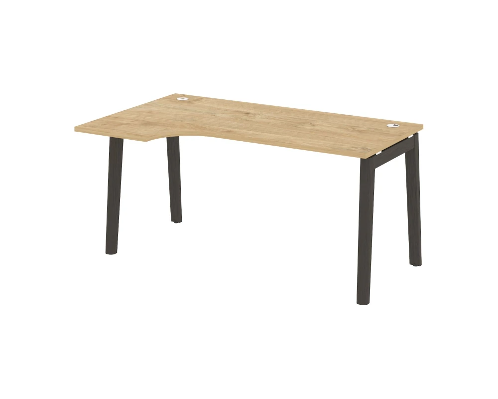Стол эргономичный левый, опоры - массив дерева 158x98x75 Оникс Вуд / Onix Wood