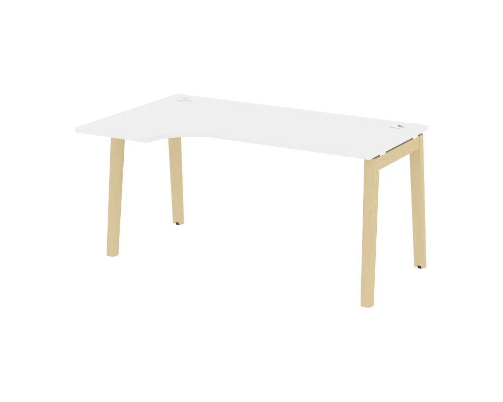 Стол эргономичный левый, опоры - массив дерева 158x98x75 Оникс Вуд / Onix Wood