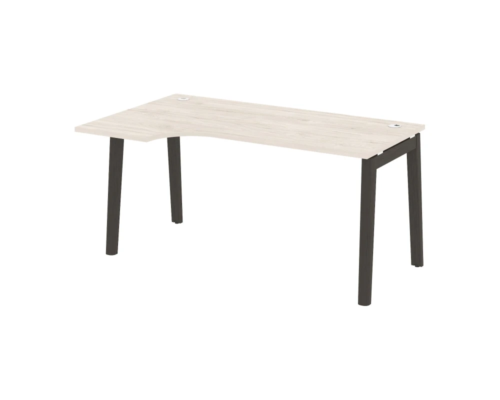 Стол эргономичный левый, опоры - массив дерева 158x98x75 Оникс Вуд / Onix Wood