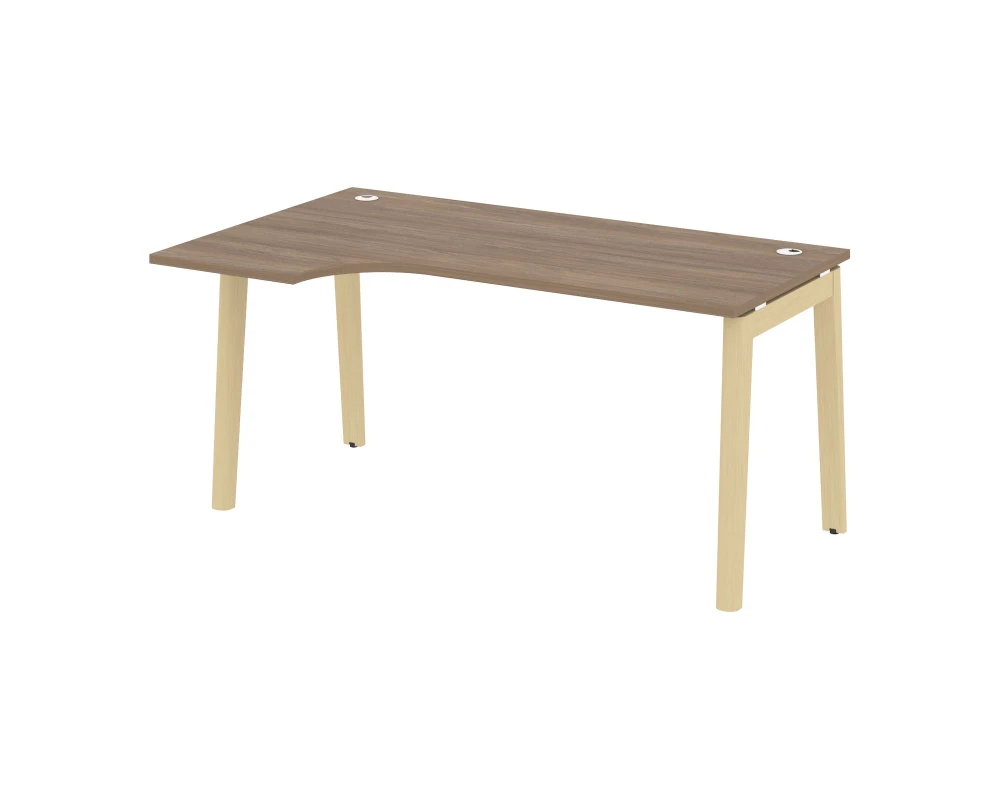 Стол эргономичный левый, опоры - массив дерева 158x98x75 Оникс Вуд / Onix Wood