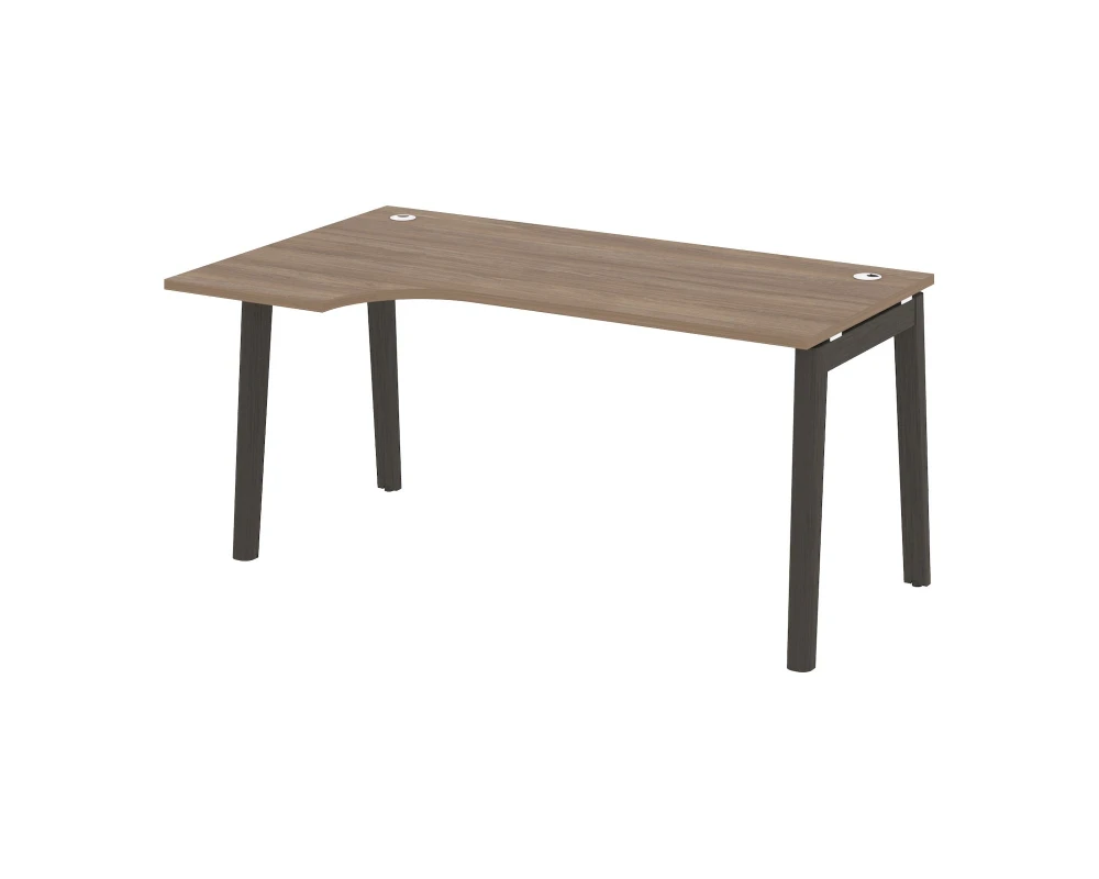 Стол эргономичный левый, опоры - массив дерева 158x98x75 Оникс Вуд / Onix Wood