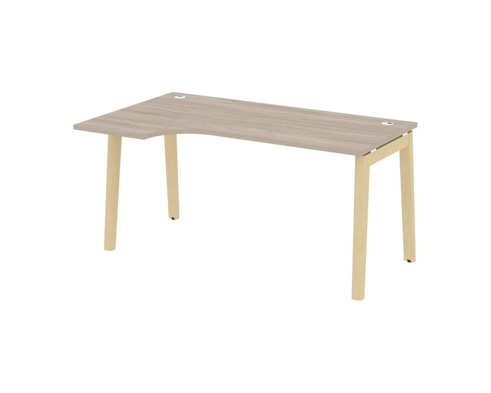 Стол эргономичный левый, опоры - массив дерева 158x98x75 Оникс Вуд / Onix Wood
