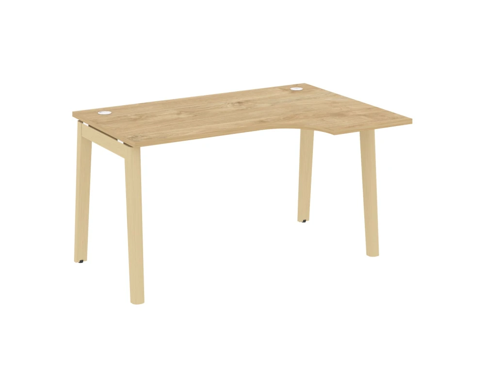 Стол эргономичный правый, опоры - массив дерева 138x98x75 Оникс Вуд / Onix Wood