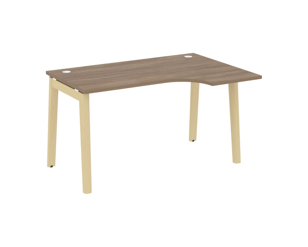 Стол эргономичный правый, опоры - массив дерева 138x98x75 Оникс Вуд / Onix Wood