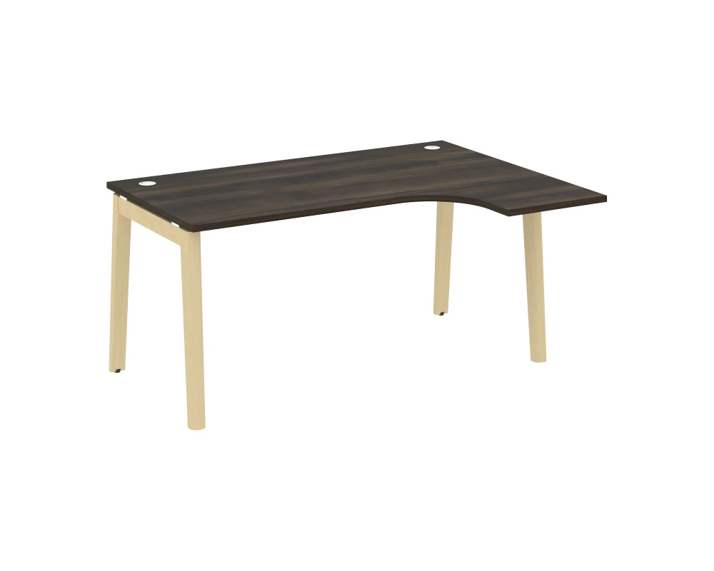 Стол эргономичный правый, опоры - массив дерева 158x118x75 Оникс Вуд / Onix Wood