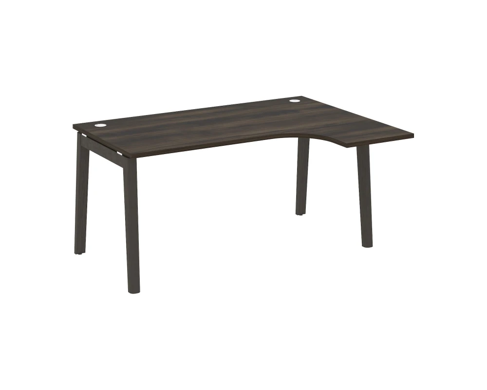 Стол эргономичный правый, опоры - массив дерева 158x118x75 Оникс Вуд / Onix Wood