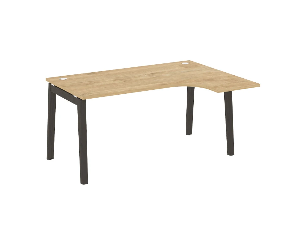 Стол эргономичный правый, опоры - массив дерева 158x118x75 Оникс Вуд / Onix Wood