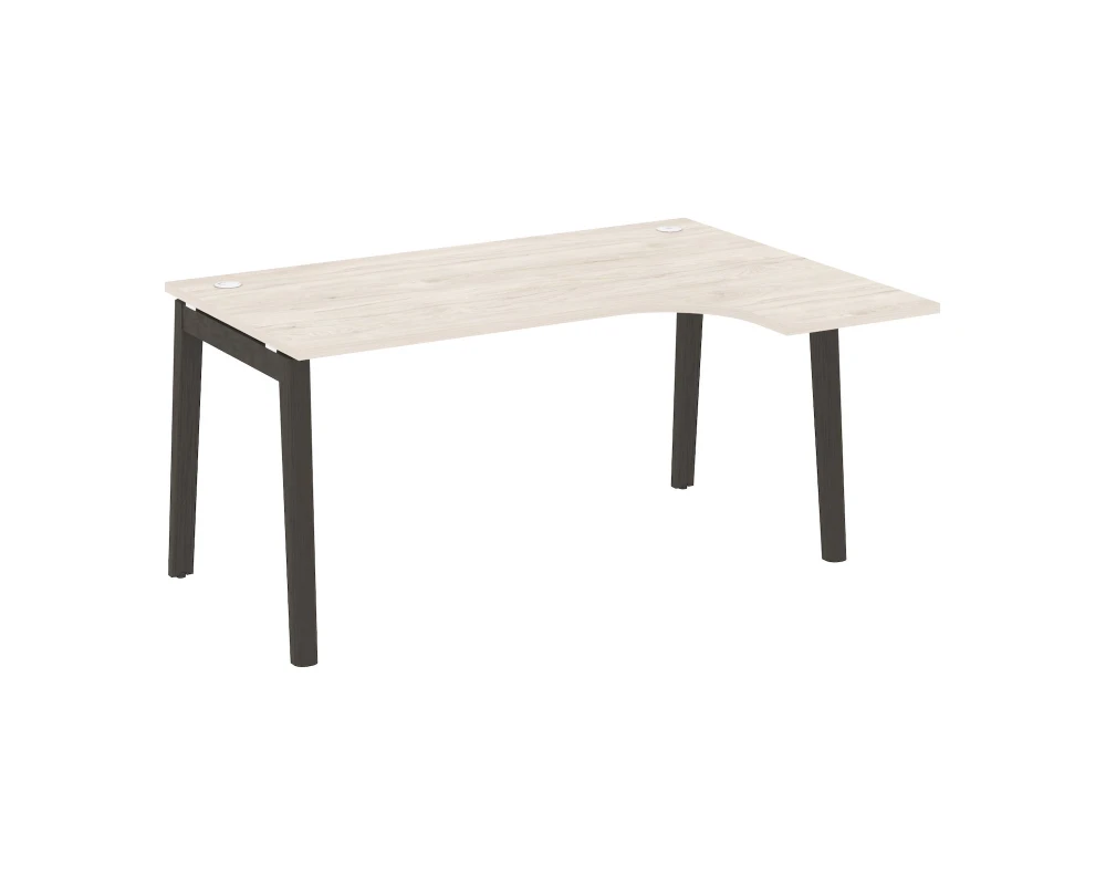 Стол эргономичный правый, опоры - массив дерева 158x118x75 Оникс Вуд / Onix Wood