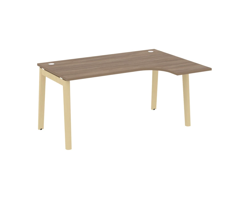 Стол эргономичный правый, опоры - массив дерева 158x118x75 Оникс Вуд / Onix Wood
