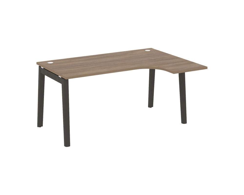 Стол эргономичный правый, опоры - массив дерева 158x118x75 Оникс Вуд / Onix Wood