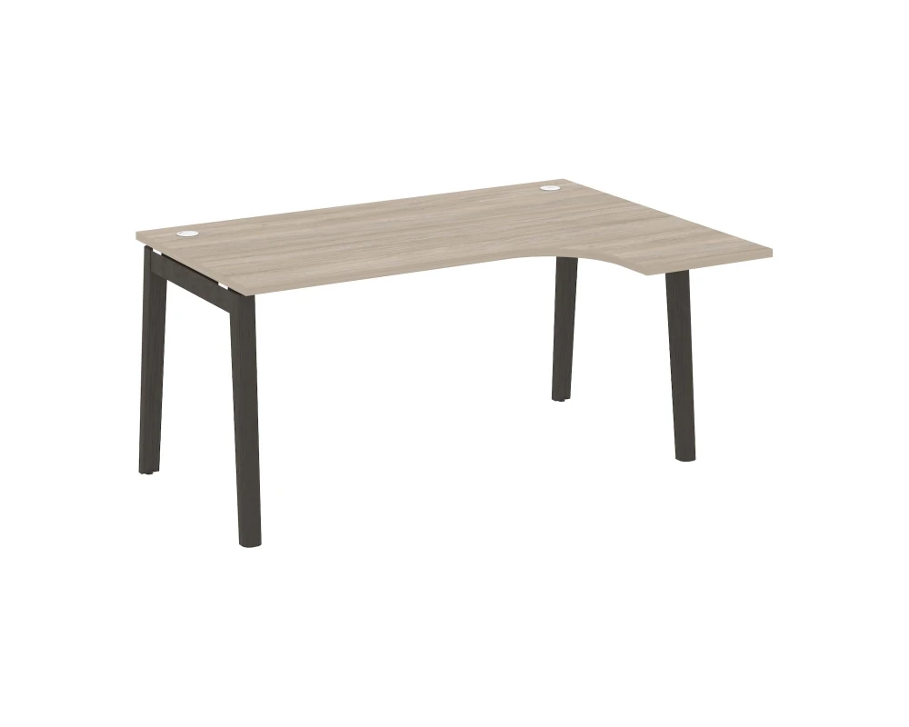 Стол эргономичный правый, опоры - массив дерева 158x118x75 Оникс Вуд / Onix Wood