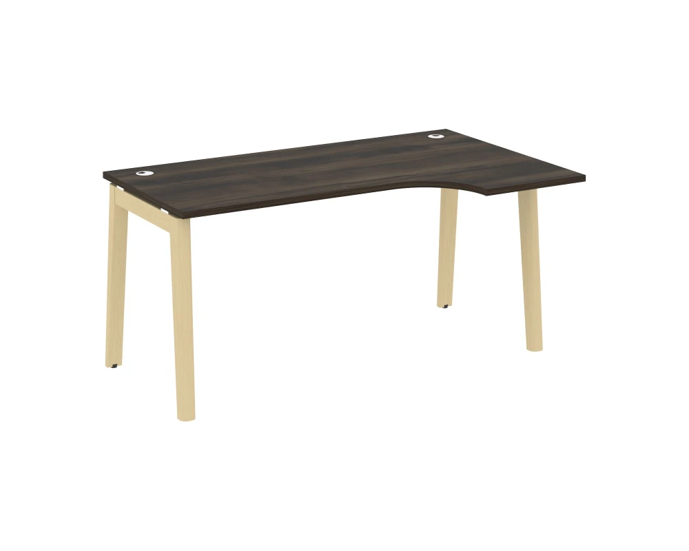 Стол эргономичный правый, опоры - массив дерева 158x98x75 Оникс Вуд / Onix Wood
