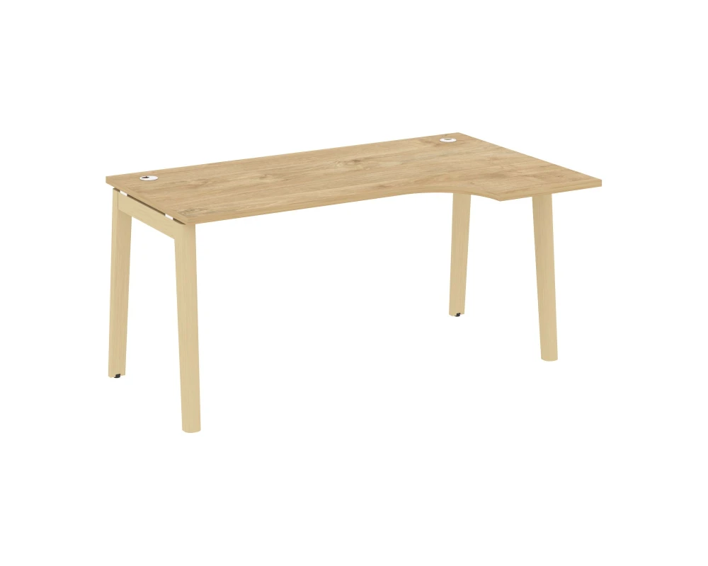 Стол эргономичный правый, опоры - массив дерева 158x98x75 Оникс Вуд / Onix Wood