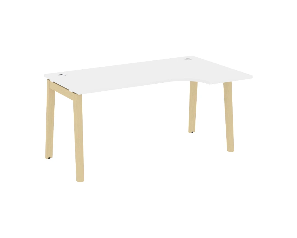 Стол эргономичный правый, опоры - массив дерева 158x98x75 Оникс Вуд / Onix Wood