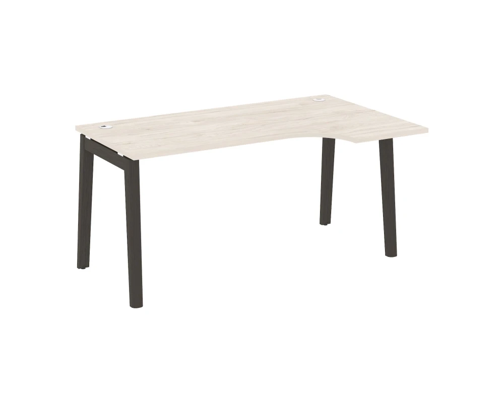 Стол эргономичный правый, опоры - массив дерева 158x98x75 Оникс Вуд / Onix Wood