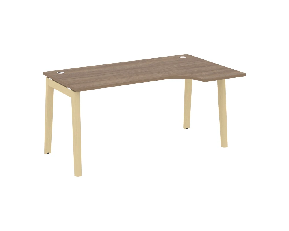 Стол эргономичный правый, опоры - массив дерева 158x98x75 Оникс Вуд / Onix Wood