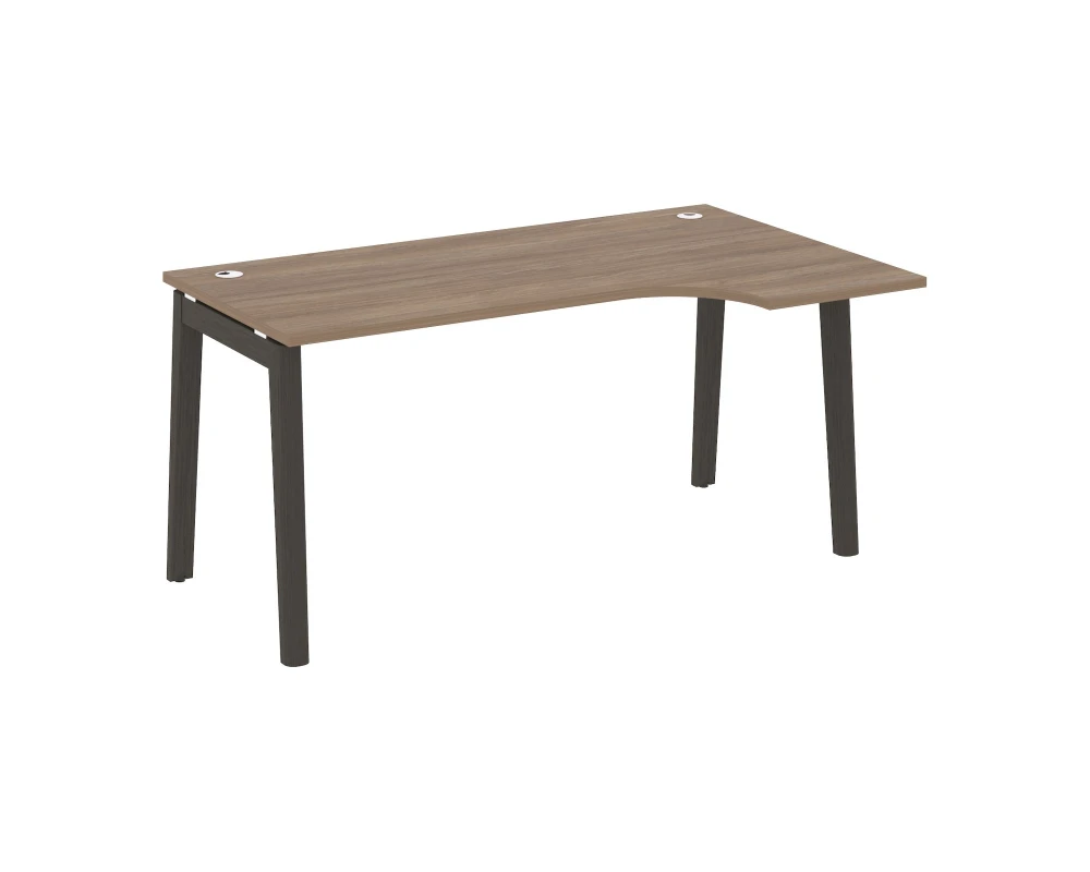 Стол эргономичный правый, опоры - массив дерева 158x98x75 Оникс Вуд / Onix Wood