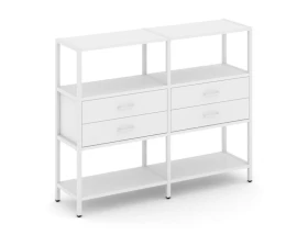 Двухсекционный стеллаж трехярусный с ящиками на одном ярусе 1590х400х1246 Шелф Систем / Shelf System images