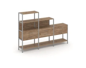 Трехсекционный стеллаж четырех/трех/двухярусный с ящиками 2730х400х1613 Шелф Систем / Shelf System images