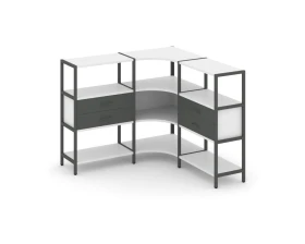Трехсекционный угловой стеллаж трехярусный с ящиками 1590х1590х1246 Шелф Систем / Shelf System images