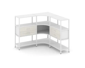 Трехсекционный угловой стеллаж трехярусный с ящиками 1590х1590х1246 Шелф Систем / Shelf System images