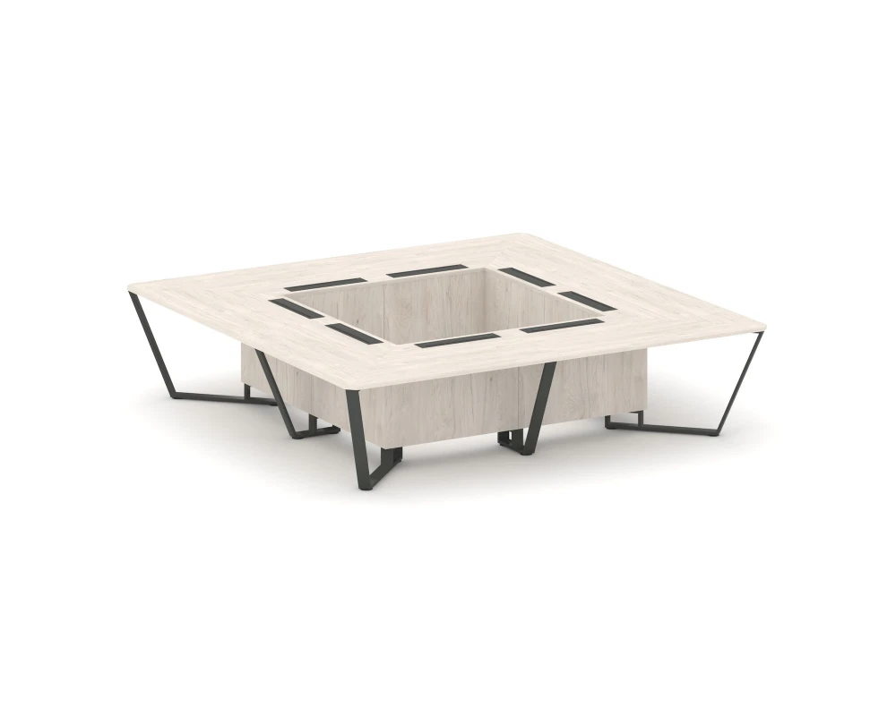 Стол переговорный квадратный ЛДСП/краш. металл 3200x3200x750 Стил Мит / Steel Meet