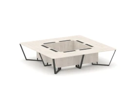 Стол переговорный квадратный ЛДСП/краш. металл 3200x3200x750 Стил Мит / Steel Meet images