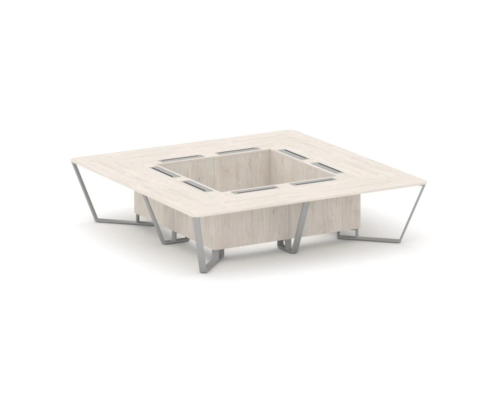 Стол переговорный квадратный ЛДСП/краш. металл 3200x3200x750 Стил Мит / Steel Meet