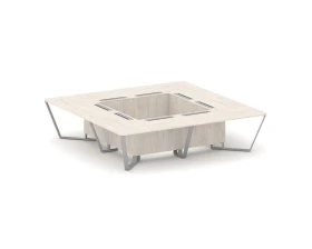 Стол переговорный квадратный ЛДСП/краш. металл 3200x3200x750 Стил Мит / Steel Meet images