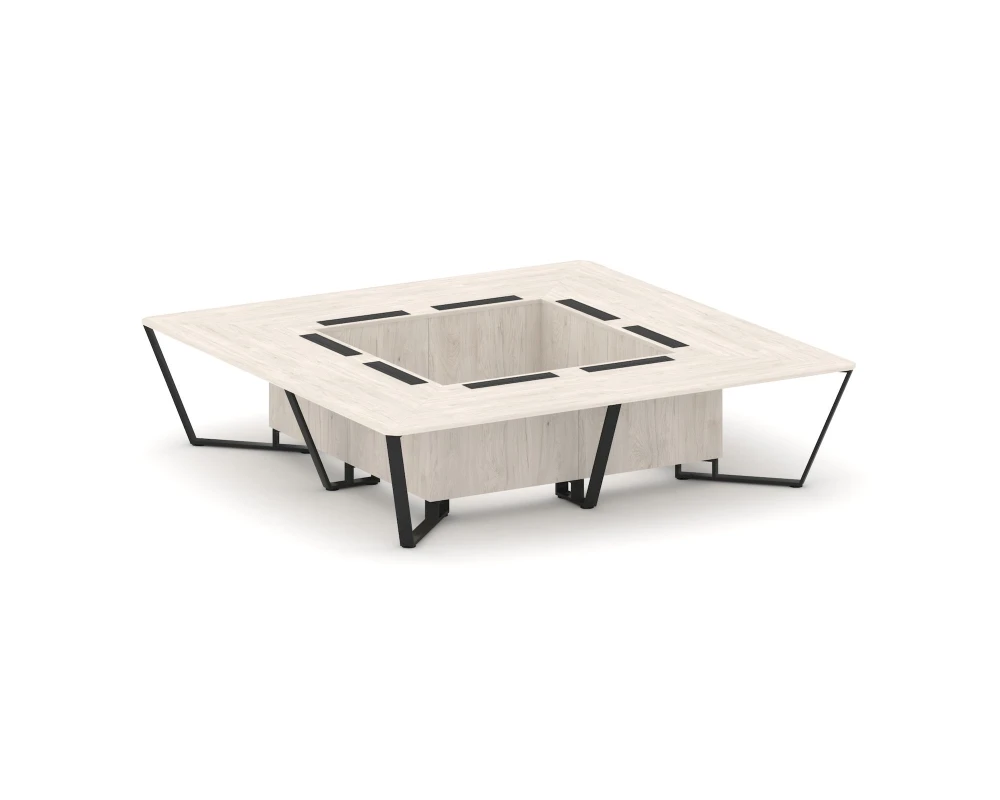 Стол переговорный квадратный ЛДСП/краш. металл 3200x3200x750 Стил Мит / Steel Meet