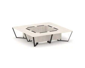 Стол переговорный квадратный ЛДСП/краш. металл 3200x3200x750 Стил Мит / Steel Meet images