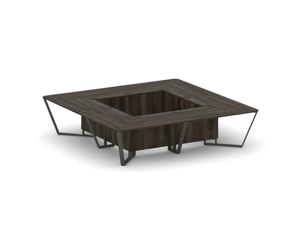 Стол переговорный квадратный ЛДСП/краш. металл 3200x3200x750 Стил Мит / Steel Meet