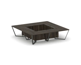 Стол переговорный квадратный ЛДСП/краш. металл 3200x3200x750 Стил Мит / Steel Meet images