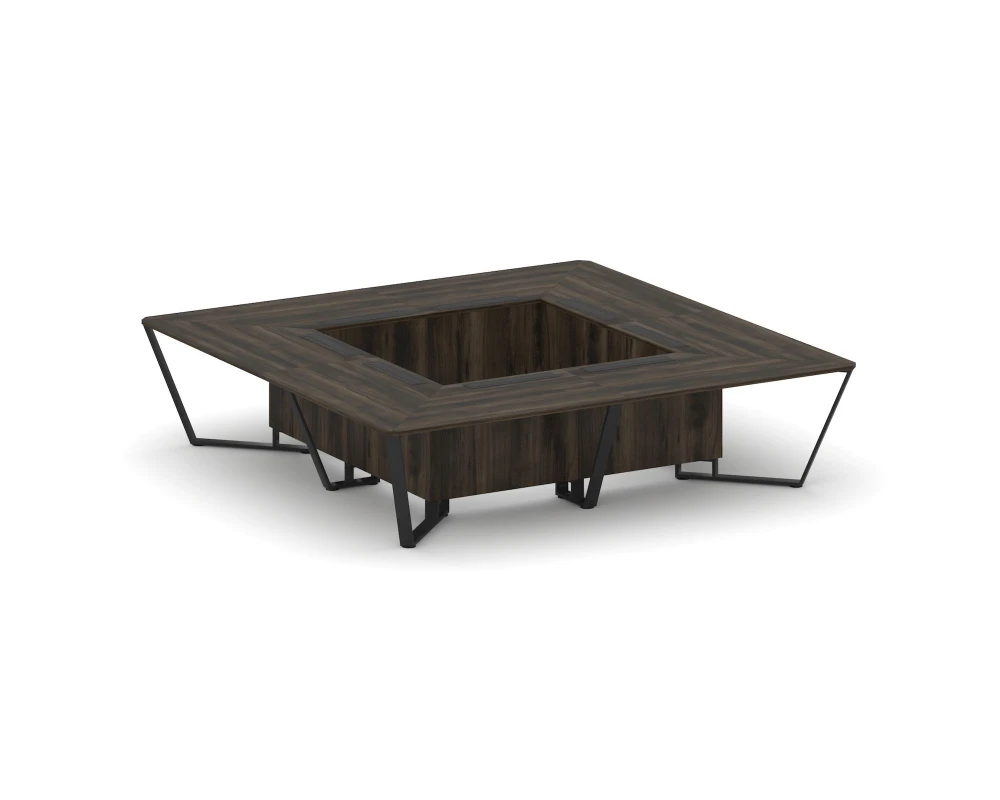 Стол переговорный квадратный ЛДСП/краш. металл 3200x3200x750 Стил Мит / Steel Meet